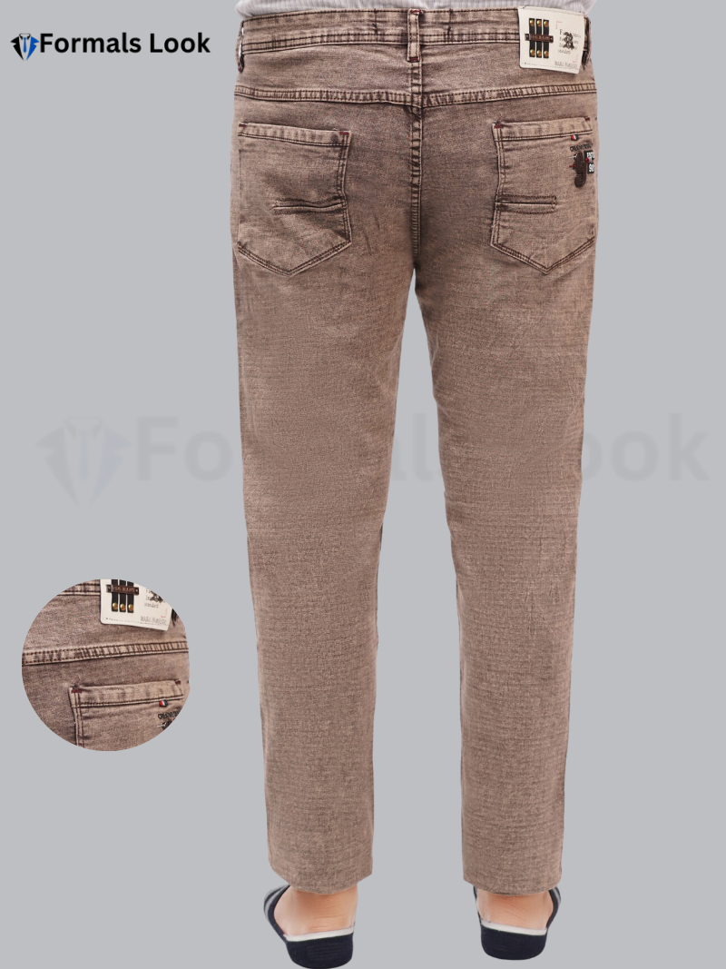 Jeans Pant Brown Color Ultra Stretch In Imported Stuff