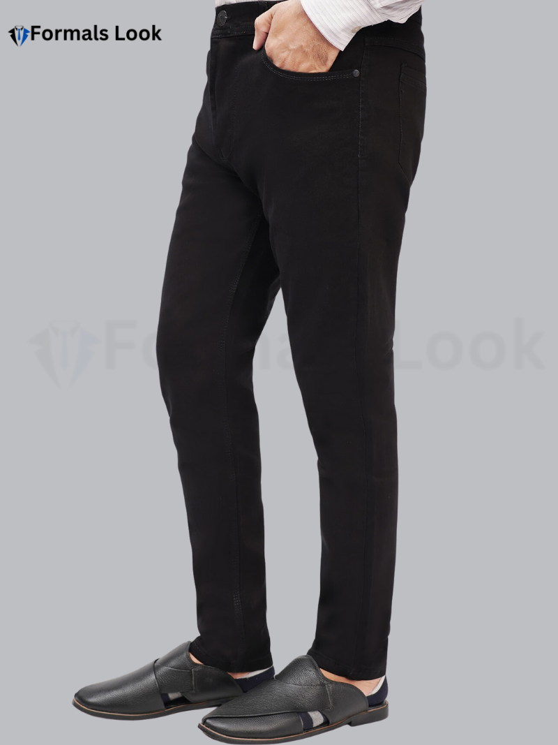 Jeans Pant Black Solid Color Ultra Stretch Imported Stuff