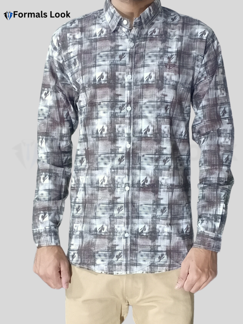 Casual Shirts Light Brown Check