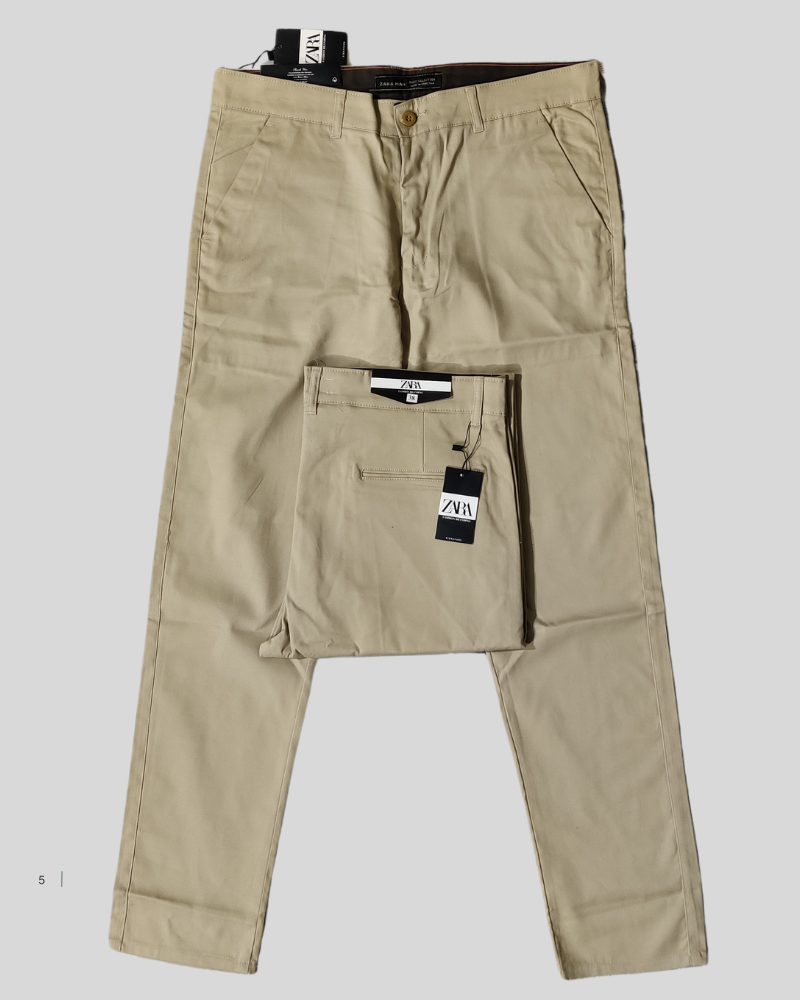 Z.A.R Camel  Cotton Imported Stuff Pant (Z.a.r.a)