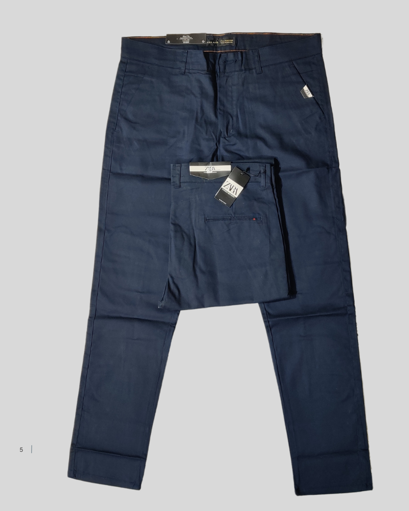 Z.A.R Navy Cotton Imported Stuff Pant (Z.a.r.a)