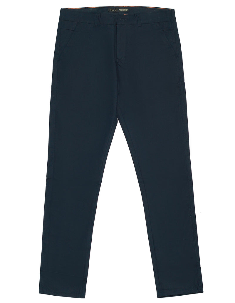 Z.A.R Navy Cotton Imported Stuff Pant (Z.a.r.a)